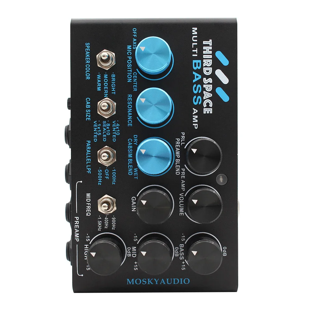 Mosky Third Space Amplificador de bajo Pedal de efectos de guitarra - Estación de bajo estéreo y función Sim de gabinete para bajo eléctrico