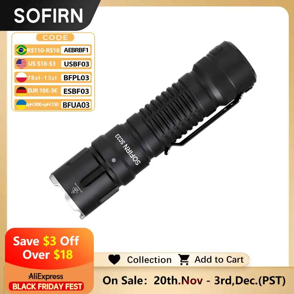 yZ[zSofirn SC33 LED pd XHP70.3 HI 5200lm ͂ 21700 ^Cv C [dg[` E XCb`OCg