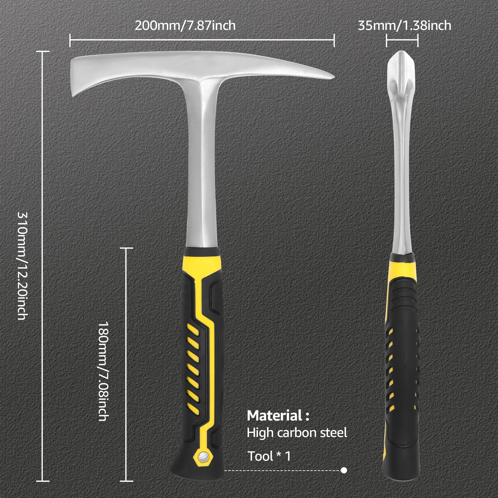 14-Unzen-Schweißhammer mit Kopfgewicht, Schweißhammer aus Kohlenstoffstahl mit rutschfestem, ergonomischem Griff zum Gratschleifen – Detail 7