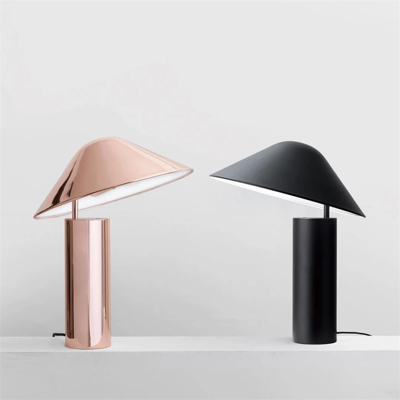 

Italian Style Bedroom Bedside Table E27 Table Lamp Creative Living Room Study Desk Black Adjustable Mushroom Decorative Lamp