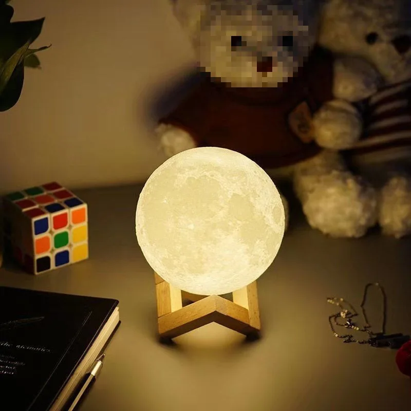 1 LED Warm Light  Moon Light Galaxy Light, DIY Moon Night Light, Girl, Boy, Child, Woman Birthday Gift, Bedroom Decoration