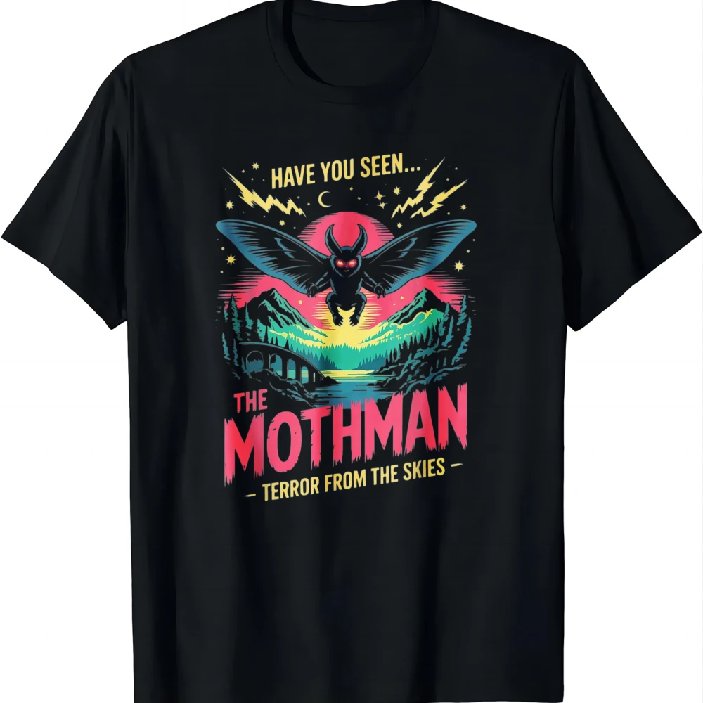 Have You Seen The Mothman Terror from The Skies T-Shirt Graphic T Shirt Unisex Tee Men Women High Contrast Black and White Comfy