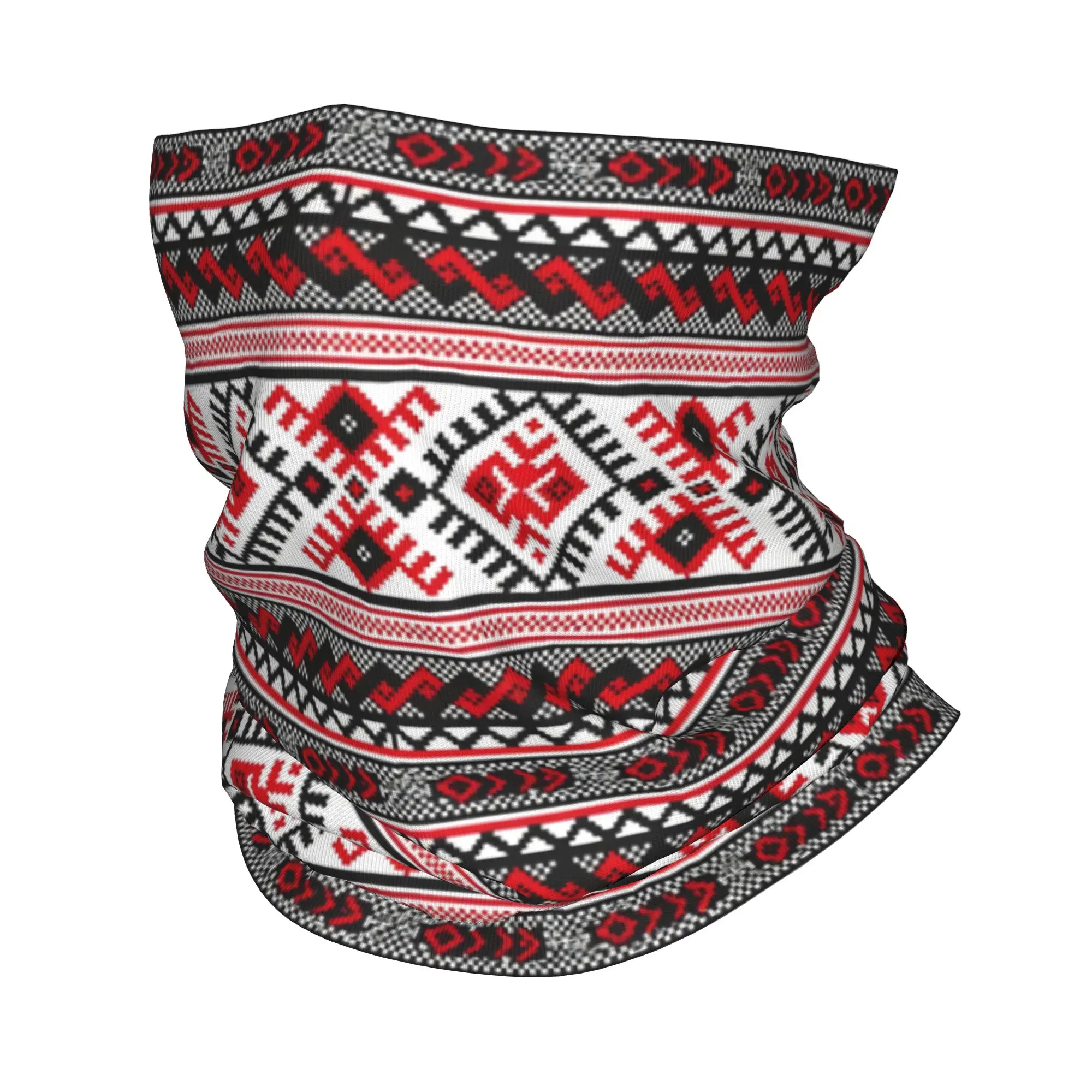 

Custom Ukrainian Vyshyvanka Embroidery Neck Gaiter Men Women UV Protection Winter Bohemian Geometric Bandana Scarf for Cycling