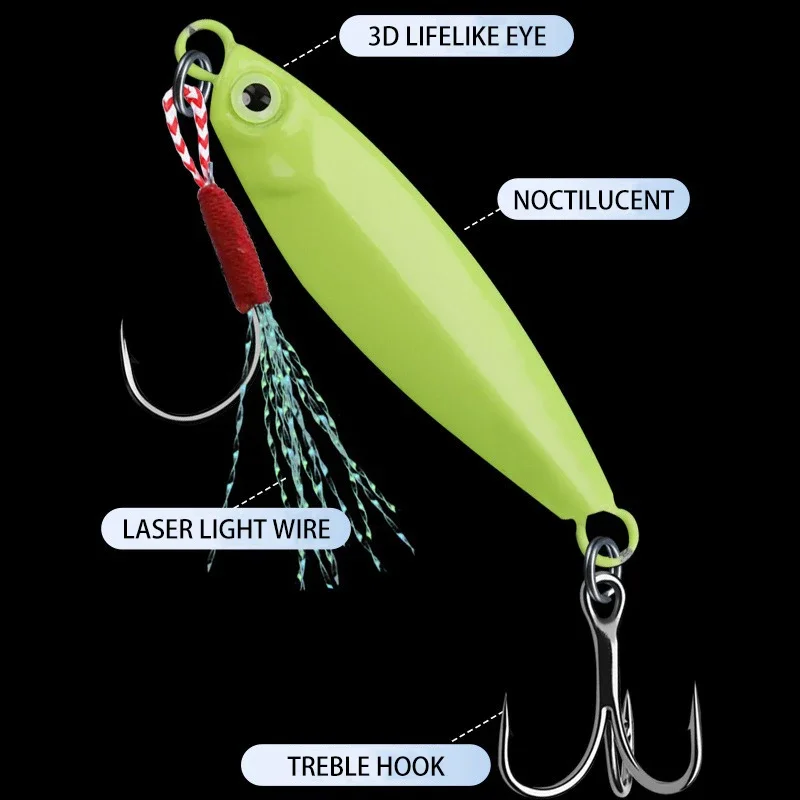 توهج تهزهز إغراء 20 جرام 25 جرام 30 جرام جودة عالية الشاطئ يلقي ملعقة القفز مضيئة سرعة غرق تهزهز إغراء الطعوم البحر الاصطناعية للصياد