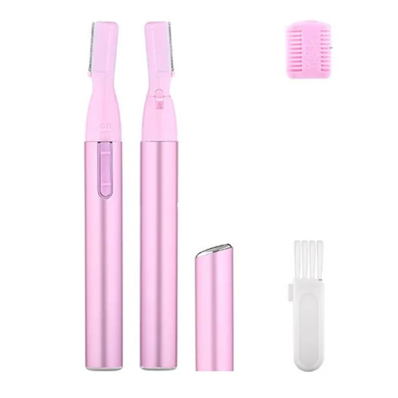 Portable Mini Pink Electric Eyebrow Trimming Hair Remover For Women Body Facial Shaver Hair Blade Razor Epilator USB Rechargable