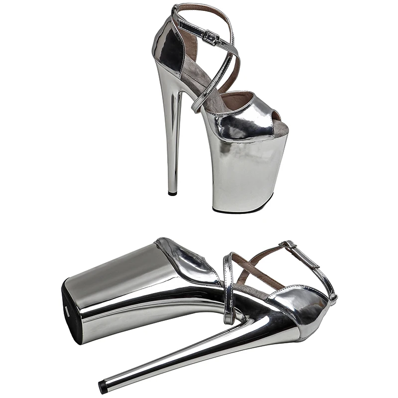 Leecabe 23CM/9inches Siny PU upper fashion trend exotic Platform Sexy High Heels Sandals stripper heel Pole Dance shoes