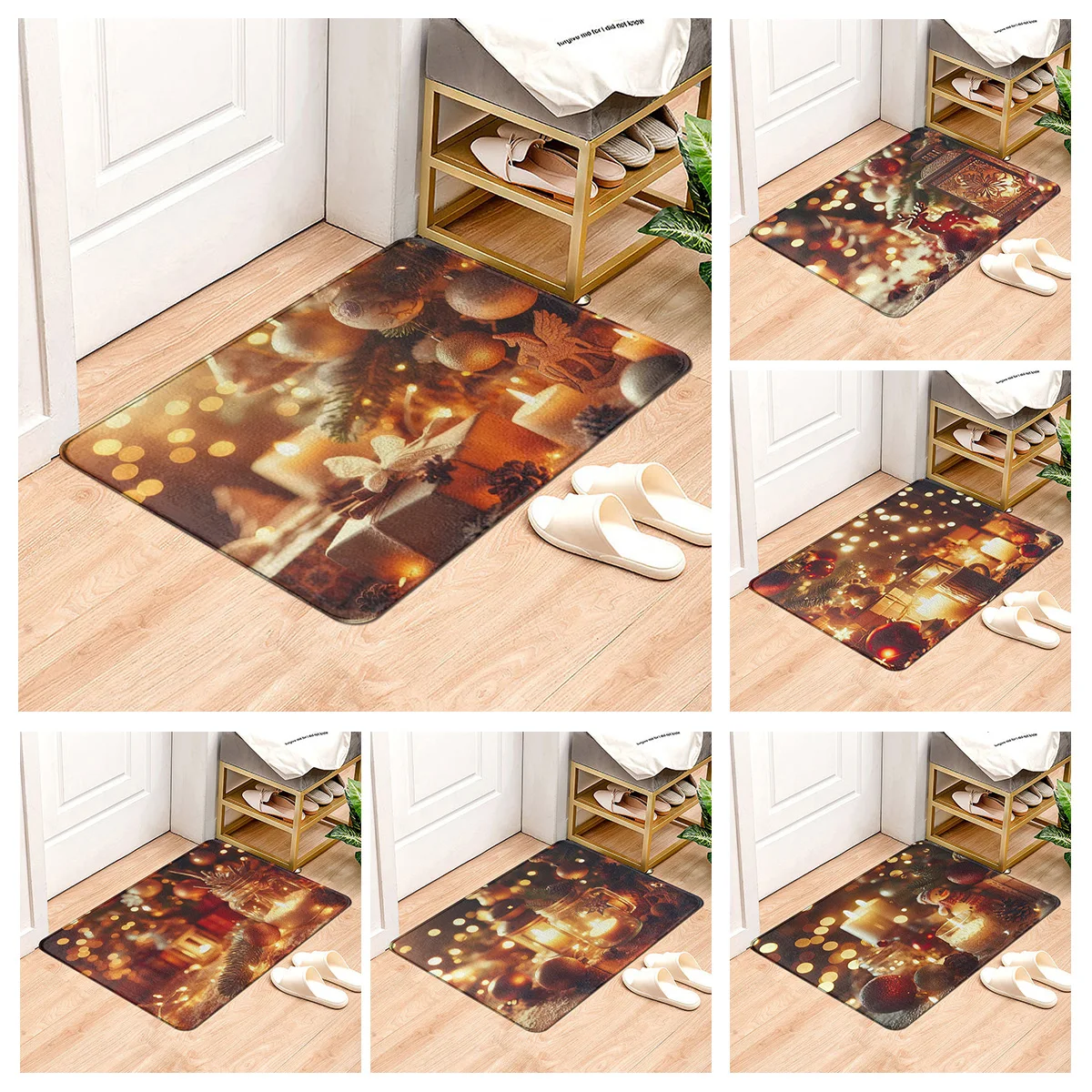 House entrance carpet Home door mat Living Room Bath Foot bathroom non-slip water absorption rugs bath Merry Christmas winter