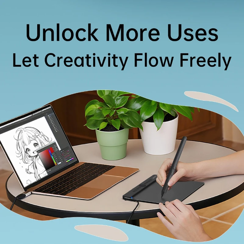 Tableta gráfica Digital de 4,3 pulgadas, tablero de escritura para dibujar, presión de 5080 lpi con teclas de acceso directo