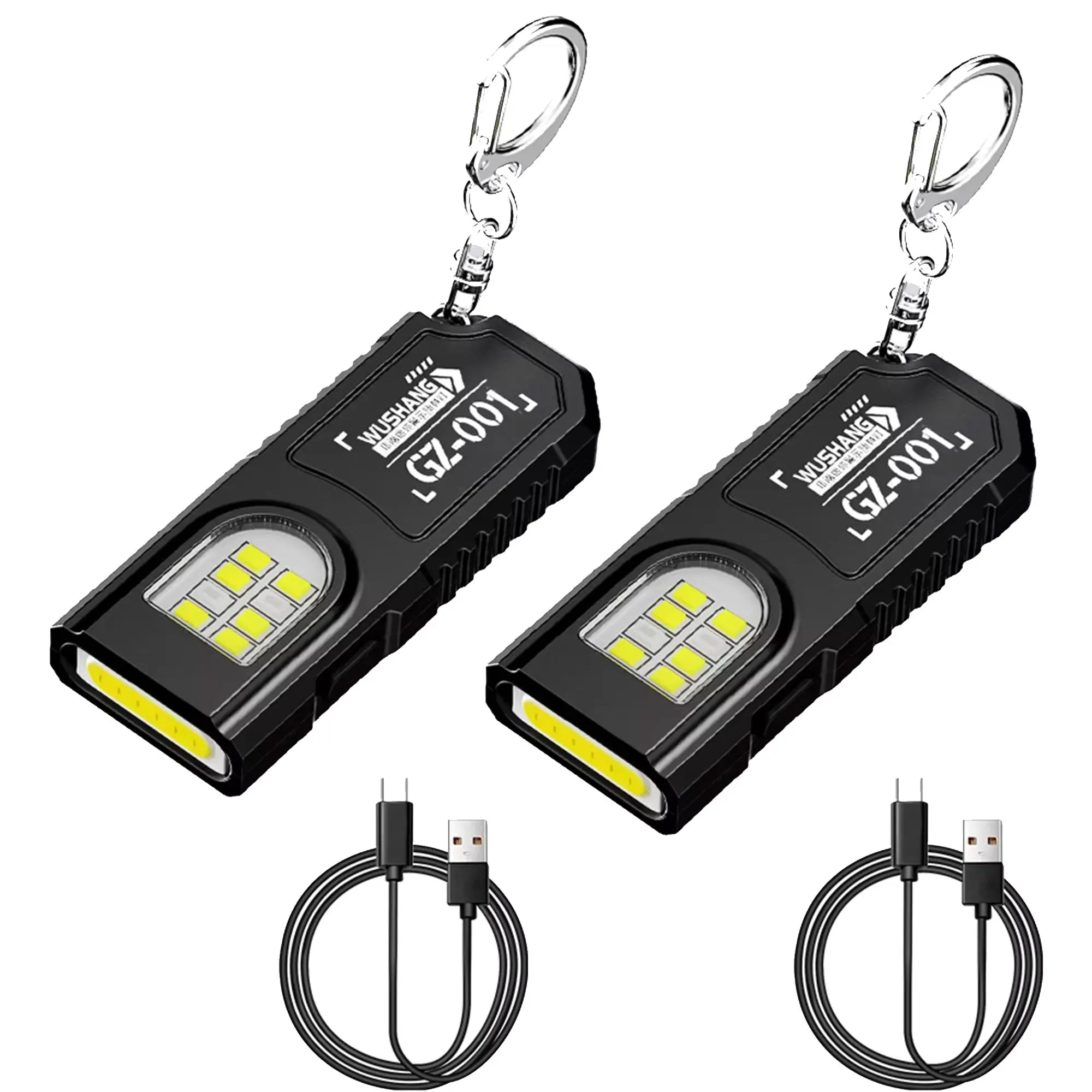 USB-Aufladbare Taschenlampe mit Stiftclip Leistungsstarke Mini-Arbeitsleuchte für Draußen mit Magnetischem Tragbarem Schlüsselanhänger LED COB Taschenlampe