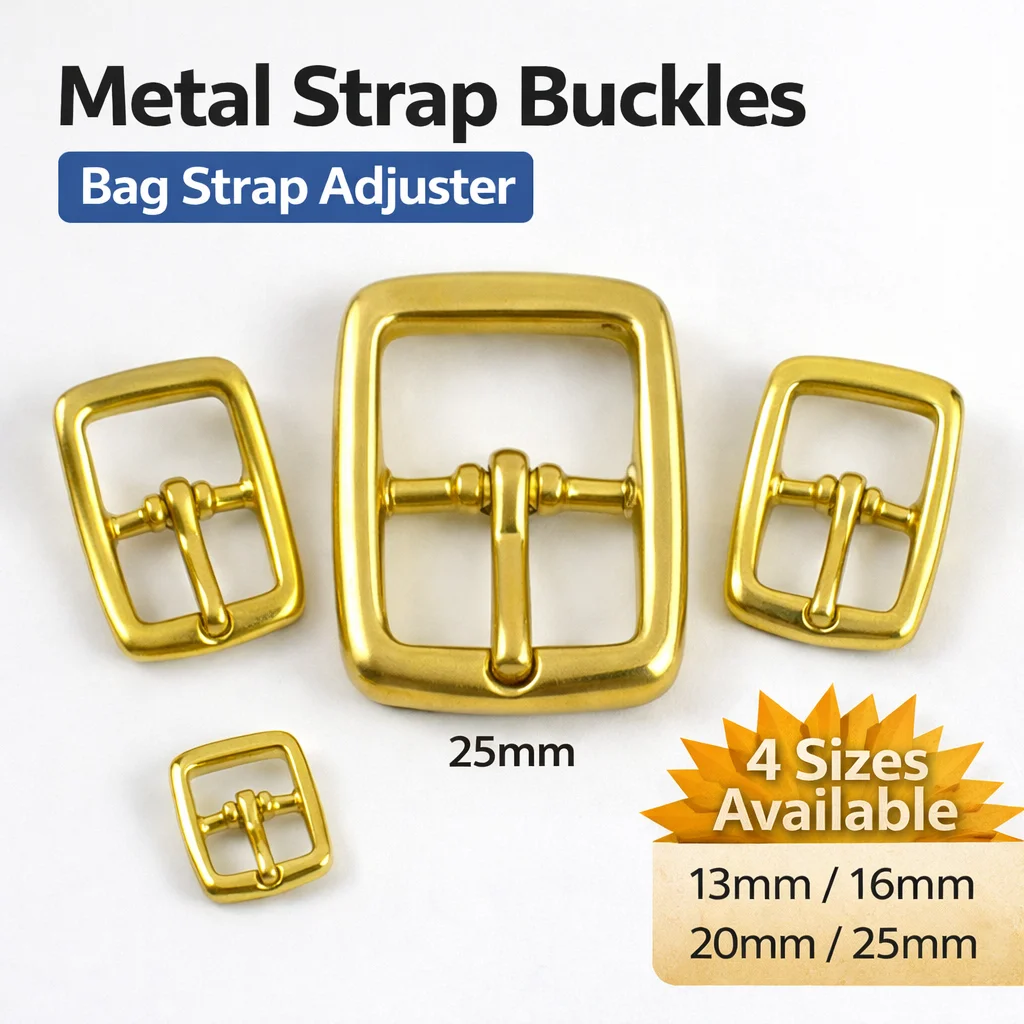 

2/5Pcs 13-25mm Soild Brass Pin Buckles Bag Strap Adjust Clasp Clothes Decor Waistband Belt Buckle DIY Leather Crafts Accessories