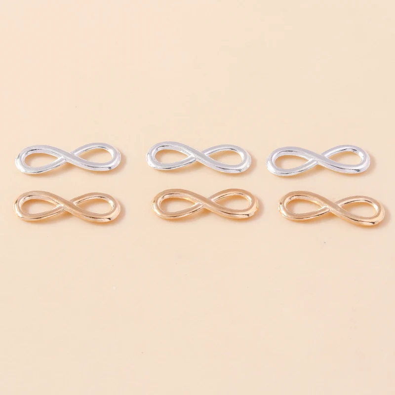 

Leslie 20pcs 7*22mm Gold Silver Color Hollow Infinity Charms Alloy Charms for DIY Pendant Bracelet Necklace Jewelry Making Craft