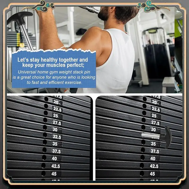

Премиум 2 шт. штифт для стека веса, растяжение диаметром 3/8 дюйма, фиксирующее пространство, штифты для машины для тяжелой атлетики, сменный штифт для стека веса