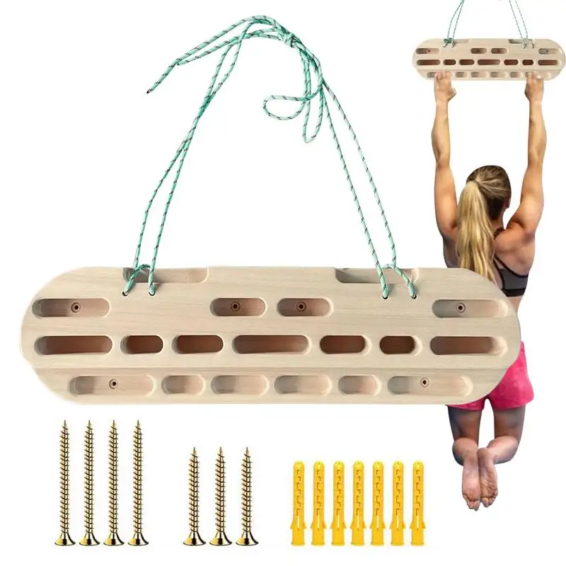 

Portable Wooden Hang Board Rock Climbing Fingerboard Doorway Hand Strengthener Equipment For Training Finger Grip And Pull Up