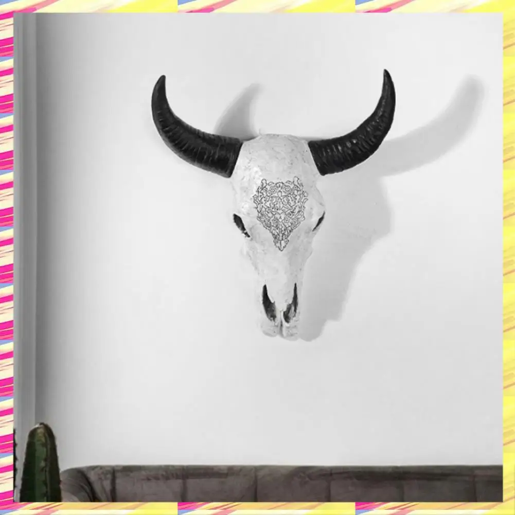 ABJJ Ox-Head Wall Hanging Sculpture Skull Bull Statue Retro Decorative Article Animal Living Room Decoration