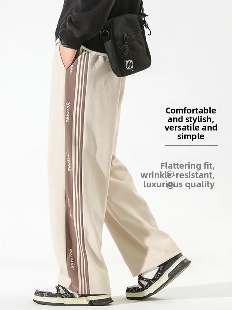 الأمريكية Sle المحملة القضبان الرجال فضفاض مستقيم الساق السراويل الصيف جديد Faion العلامة التجارية عارضة السراويل الطويلة الشباب Vitali Sle #2