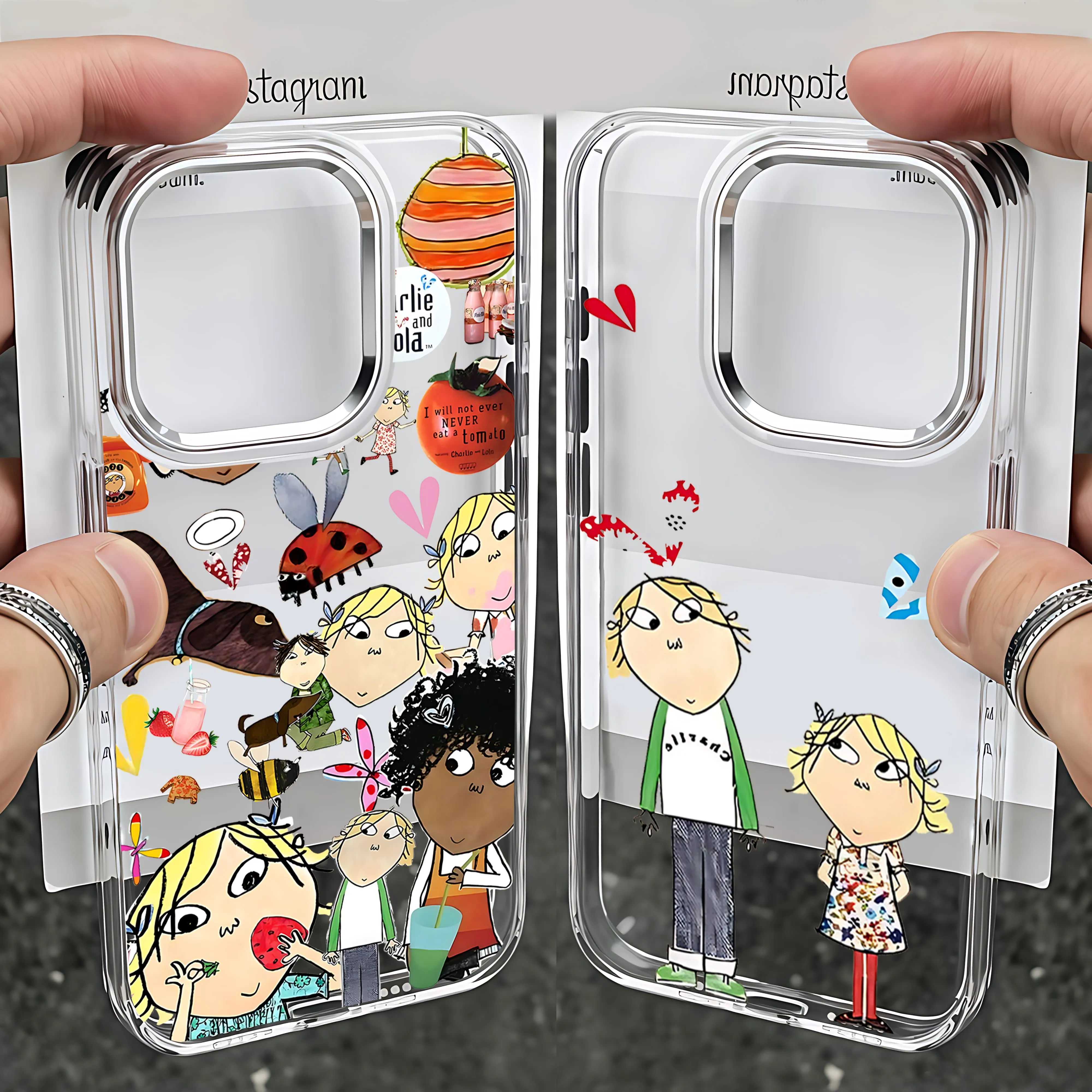 Funda para Teléfono Charlie y Lola para iPhone 17 16e 16 15 14 13 12 11 mini Pro Max X XR XSMAX 8 7 Air Plus, Cubierta Suave Transparente