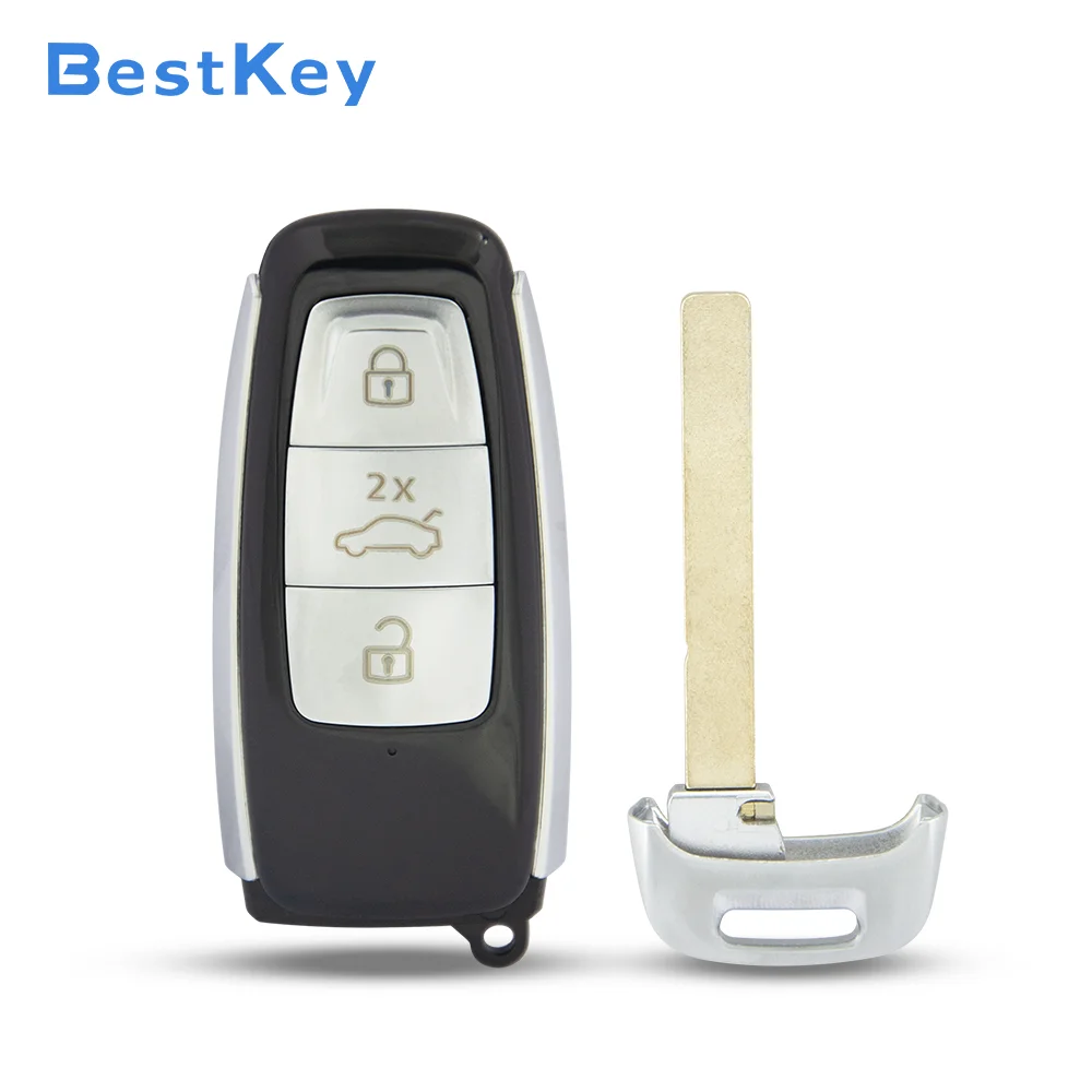 Best Key Professional Smart Key Outer Cover 3 Button OEM 4N0959754 Broken Key Repair Casing for Audi A6 C8 A7 A8 Q8 2017-2020