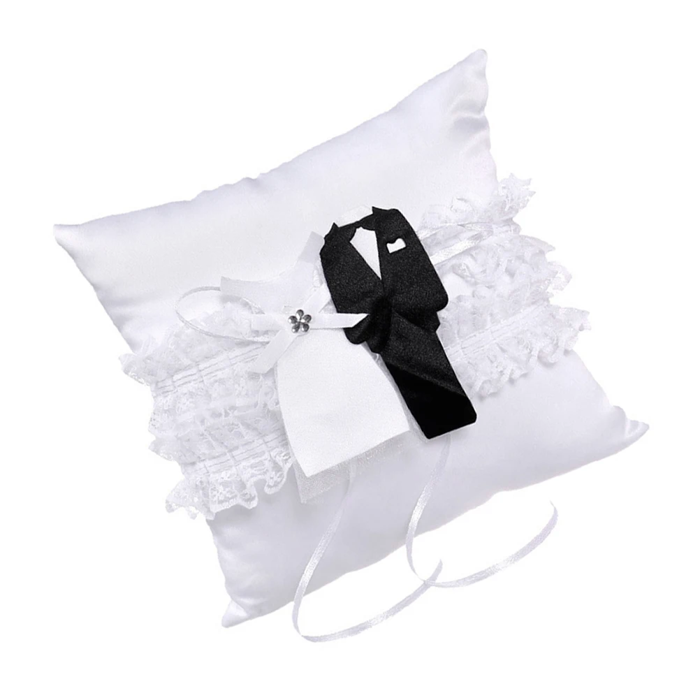 

White Lace Pillow Cushion Wedding Ring Cushion for Bridal Party Elegant Lace Ring Container For Wedding Home Decoration Reusable
