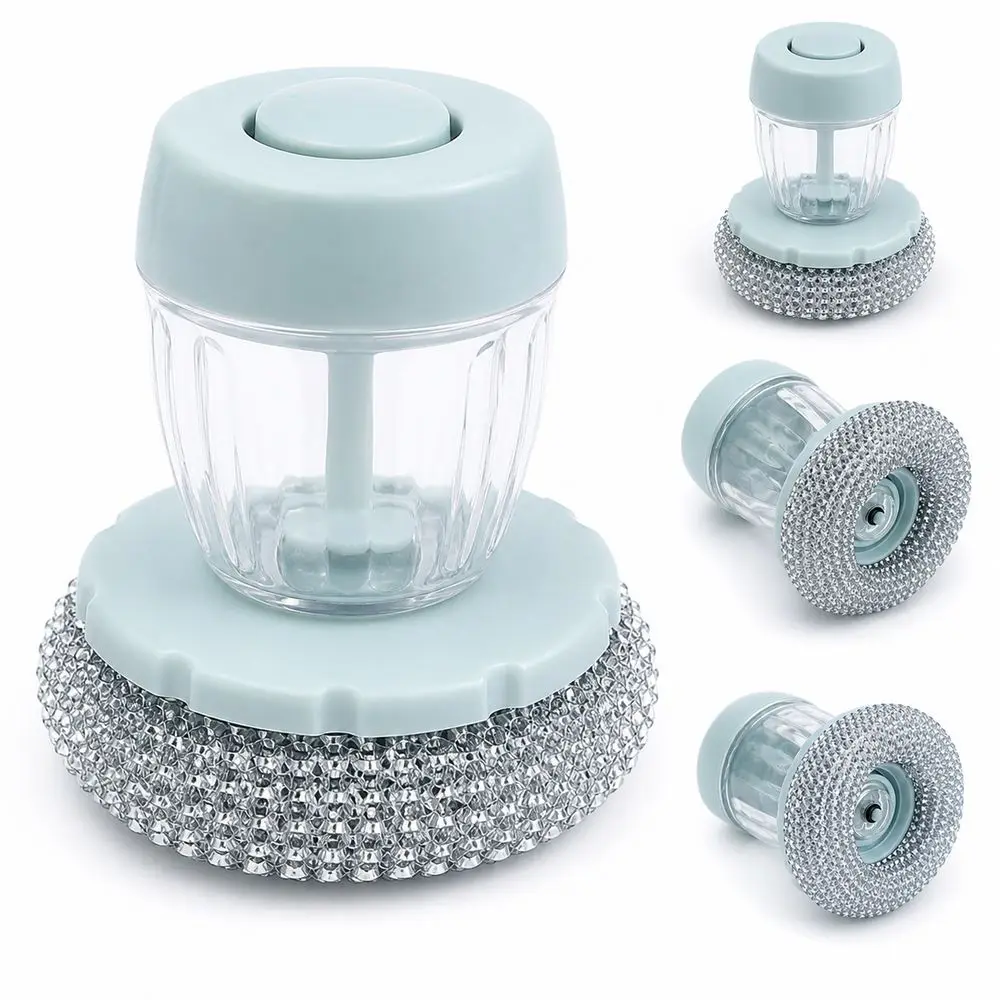 Plastic Soap Dispensing Dish Brush Press Soap Dispenser Soft Foam Kitchen Pot Brush Fast Cleaning Cleaning Brush