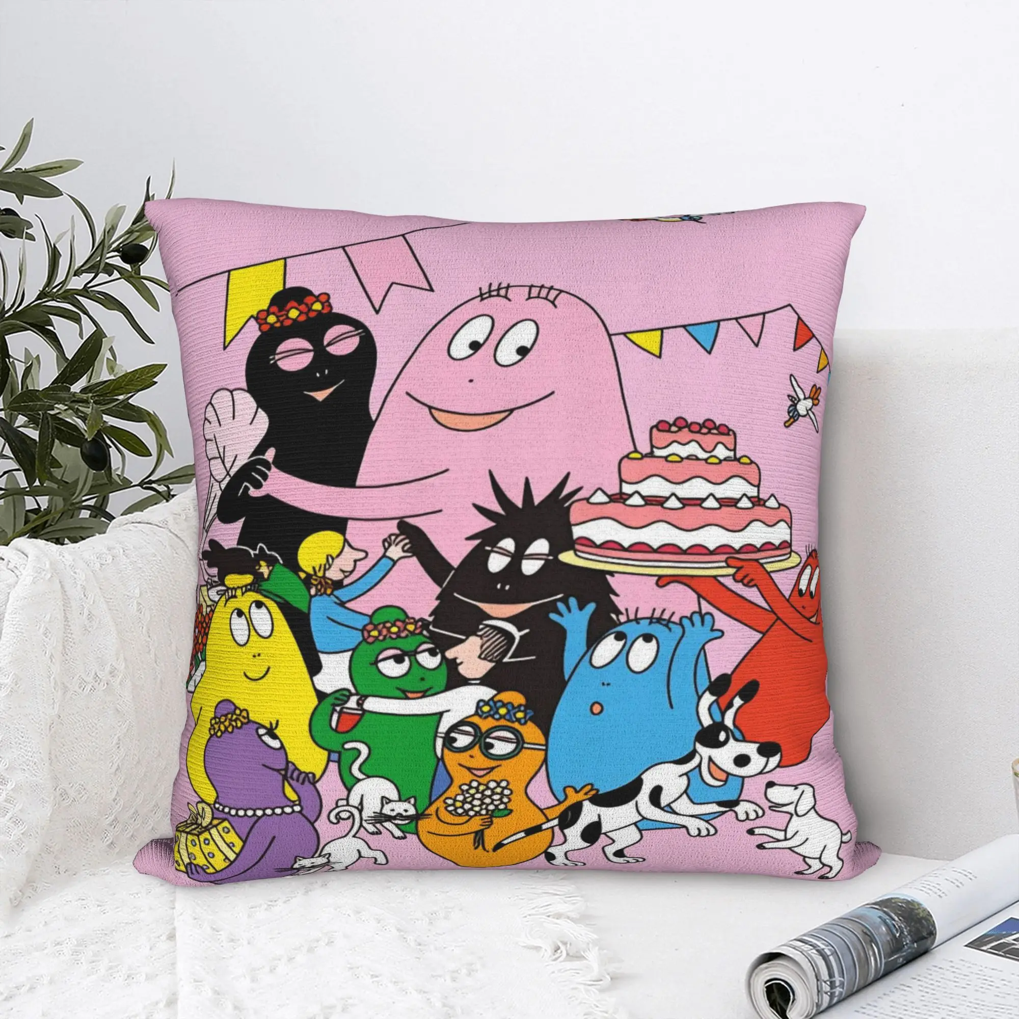 Barbapapas Pillow Case  Retro Trendy Pillow Cover Comfy Pillowcases For Living Room Sofa