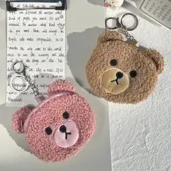 2024 New Cute Plush Bear Shape Wallet Coin Purse Cartoon Durable Card Holder Storage Bag for Gift