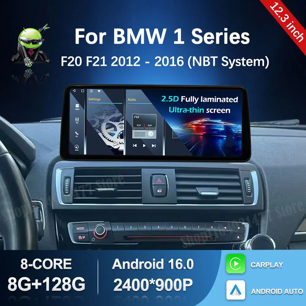Android 16 BT for BMW 1 Series F20 F21 2012 2013 - 2016 NBT System Accessories GPS Ultra-thin Screen Car Video Multimedia Player