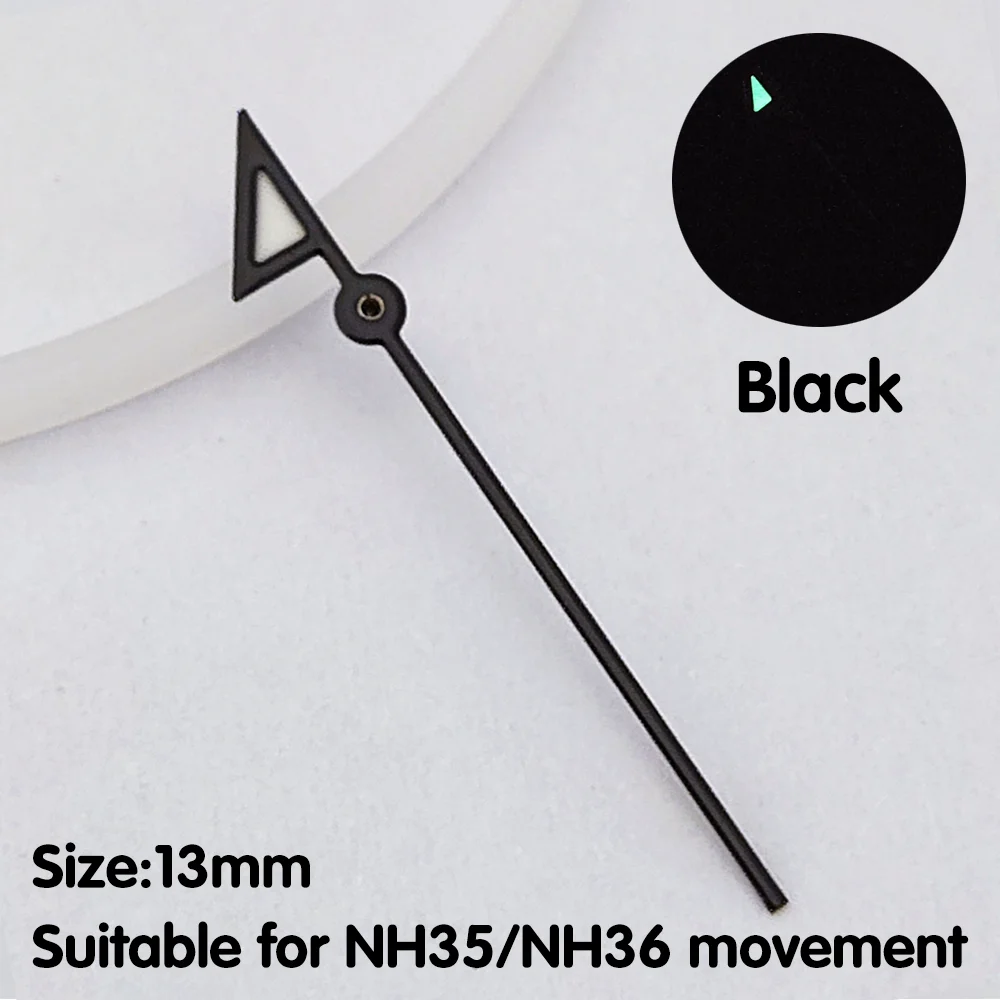 Lancette dei secondi da 13 mm lancette con bandiera lancette luminose di grado C3 adatte per parti di orologi con movimento NH35/NH36 parti di ricambio lancette NH35