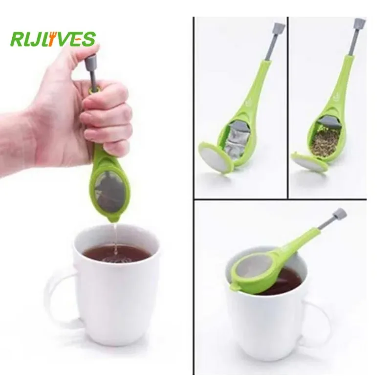 RLJLIVES-Infusor de té de sabor Total, dispositivo de medida, remolino, prensa agitadora, colador de plástico para té y café