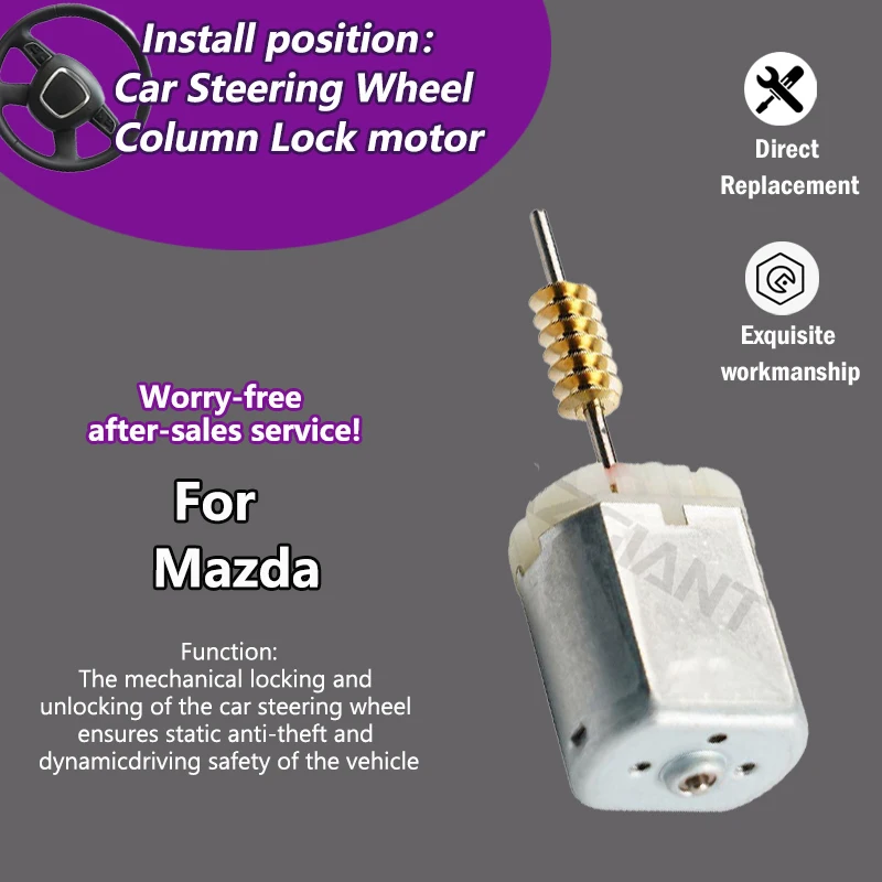 AZGIANT 13800 RPM Car Steering Column Lock motor For Mazda CX-5 MK2/CX-3 CX-4 MK1/MX-5 MK4 strong power 0.11A carbon brush tool