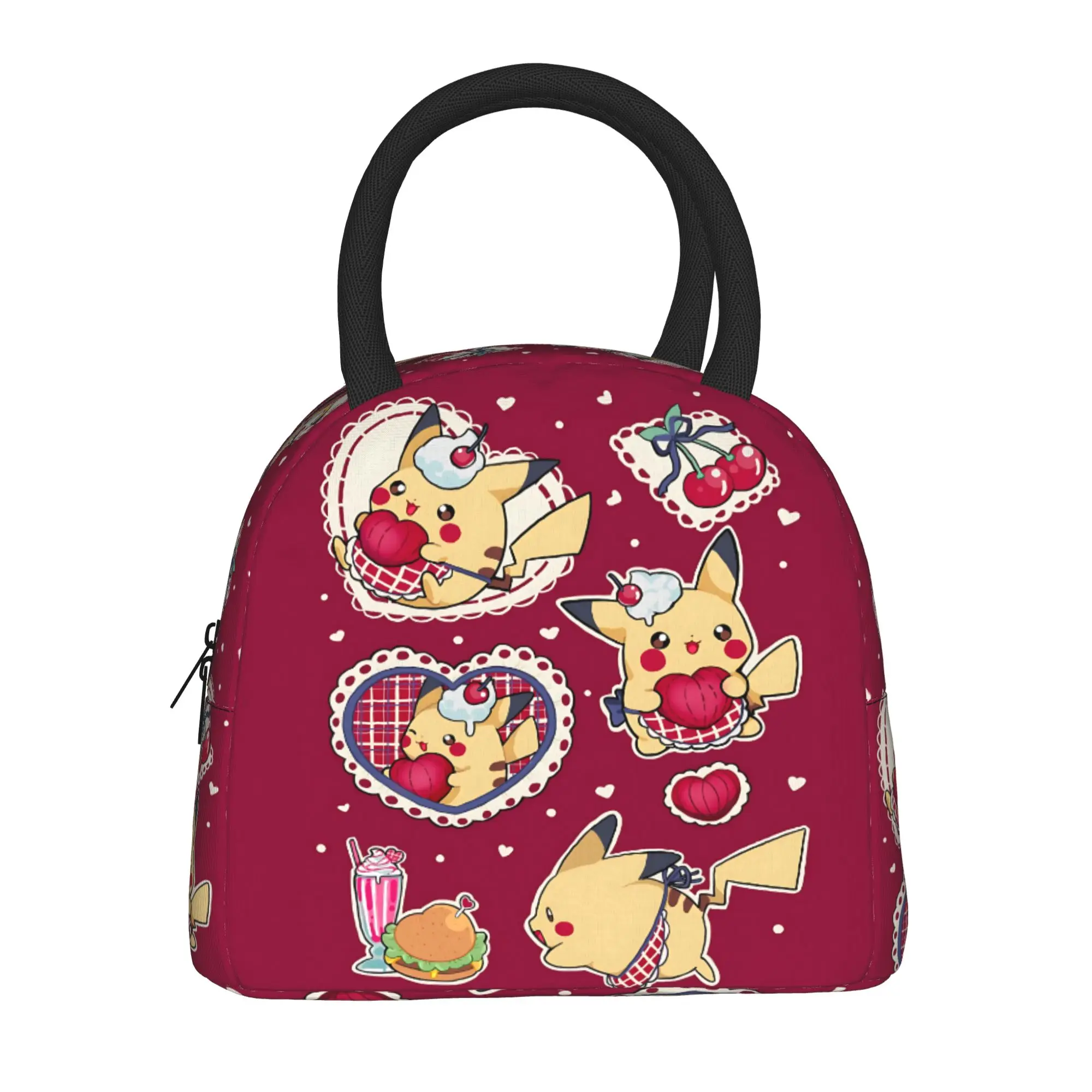 Cartoon Pokemon Theme Handbag Insulated Lunch Bag Ice Pack Rice Bag  bolsa Student Bento Lunch Handbag Insulation