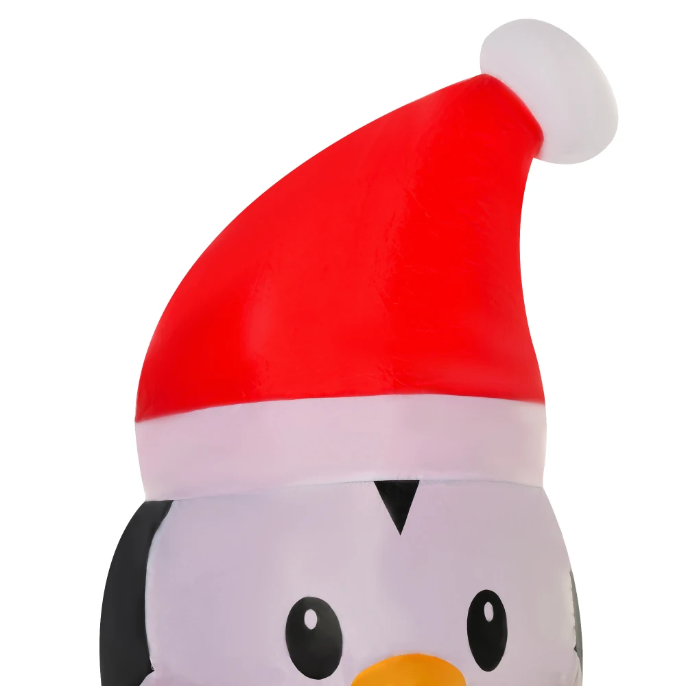 HOMCOM 6ft Christmas Inflatables Outdoor Decorations Penguin Wearing Christmas Sweater, Blow-Up Yard Christmas Decor
