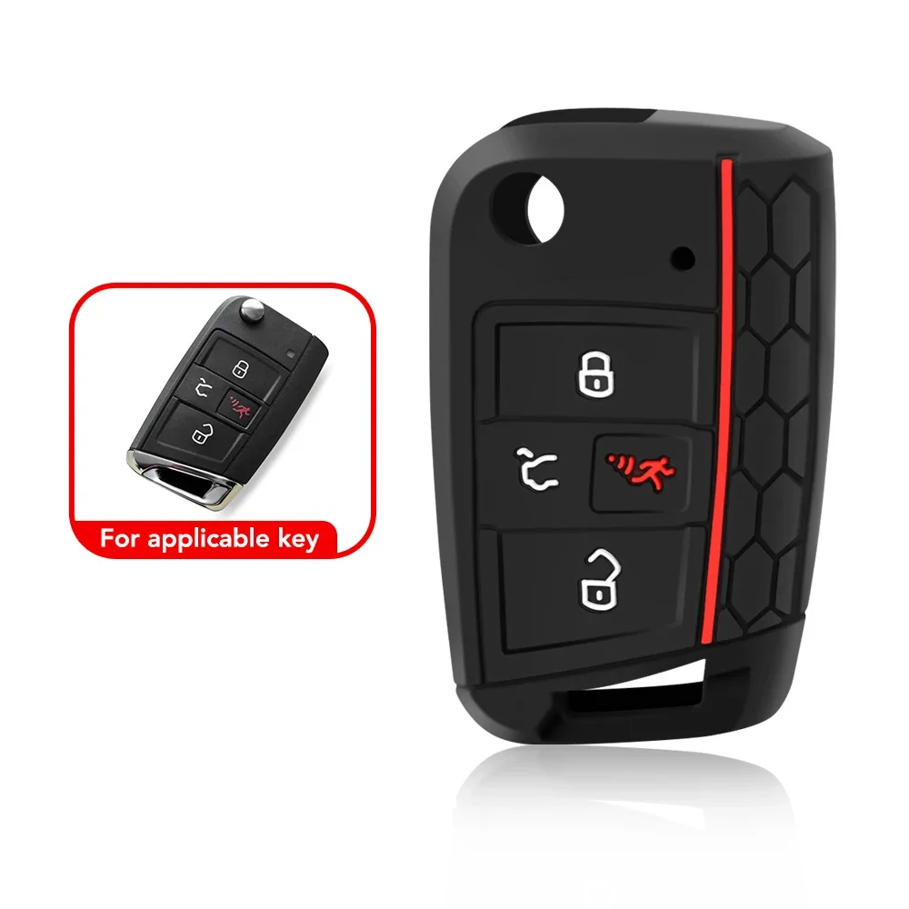 سيليكون المفاتيح مفتاح فوب غطاء ل Volkswagen VW أطلس تيجوان جولف Alltrack SportWagen R Polo E-Golf