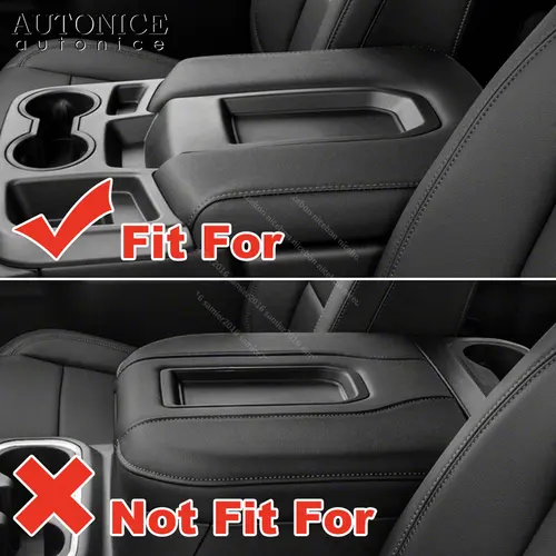 Imagen 2 del producto Cubierta de Color de fibra de carbono de para portavasos delantero para Chevy Silverado/GMC Sierra 1500 2500HD 3500HD 2019-2023, embellecedor de caja de almacenamiento Central