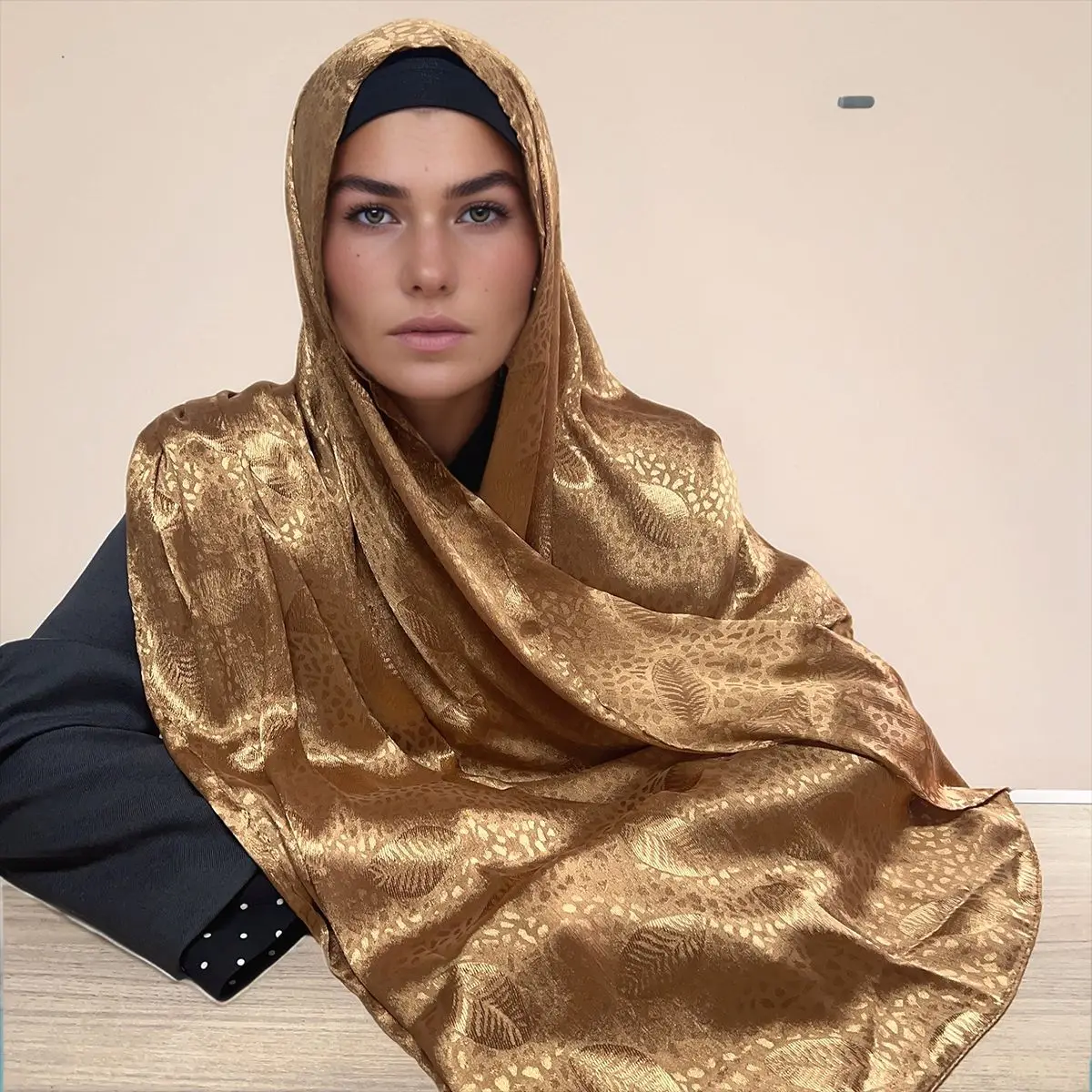 70*170 CM mujeres musulmanas moda chal bufanda Malasia nueva simulación seda Jacquard bufanda turbante Hijab para mujeres