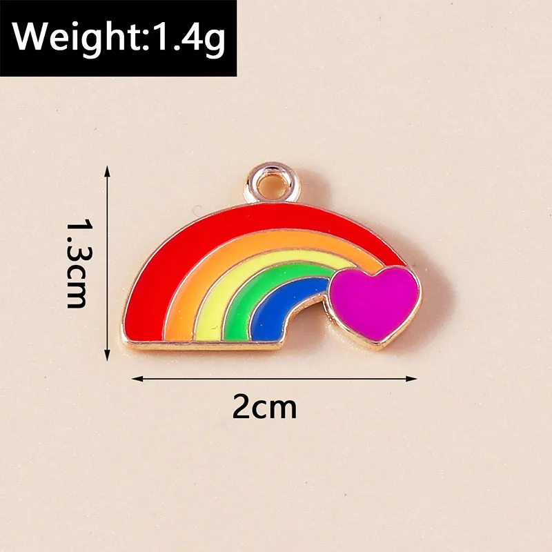 20 Stück Niedliche Bunte Emaille-Regenbogen-Anhänger für die Herstellung von Ohrringen, Halsketten, Armbändern, DIY-Bastelarbeiten und Schmuckzubehör – Detail 1