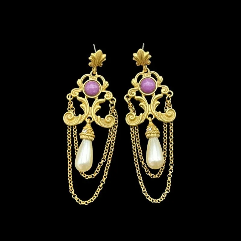 

NISHIZAWA жемчужные серьги женские капли воды дворцовый стиль винтажные элегантные ювелирные изделия модные гиперболические кисточки Pendientes Mujer