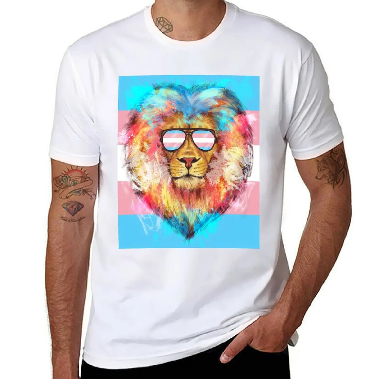 

Trans Lion Pride T-Shirt man tshirt graphic t shirts for man t shirts for man pack cotton T-shirt