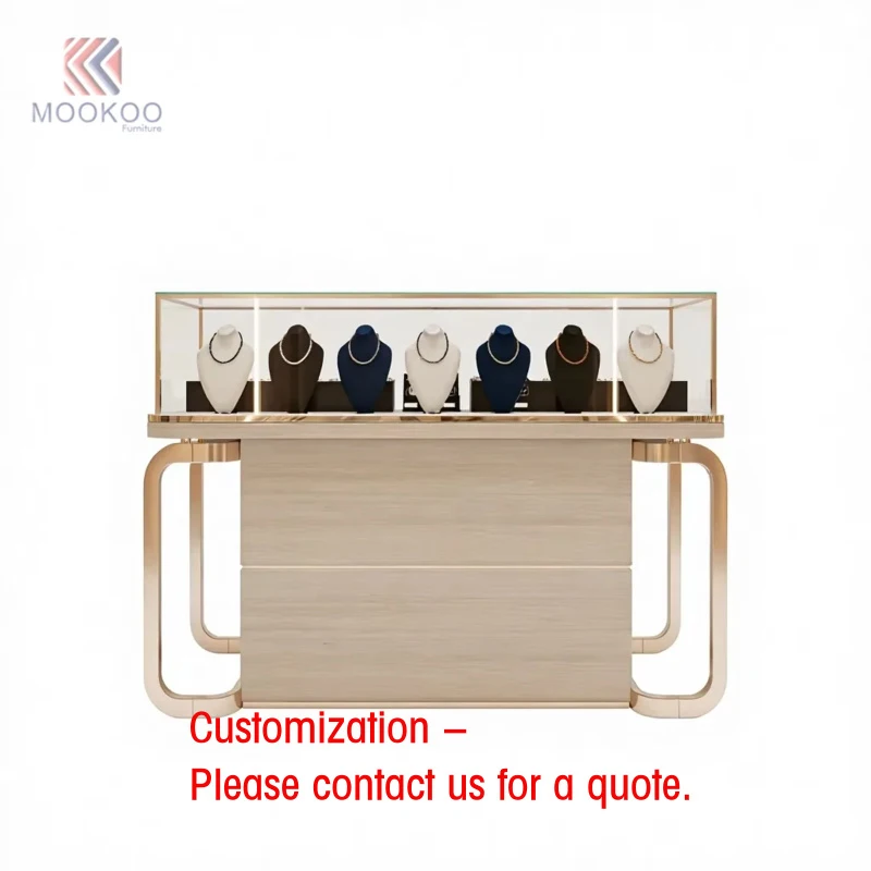 custom.High-End Jewelry Display Cabinet with Electronic Lock Ultra Glass LED Lighting Luxury Retail Shop Showcase Mall