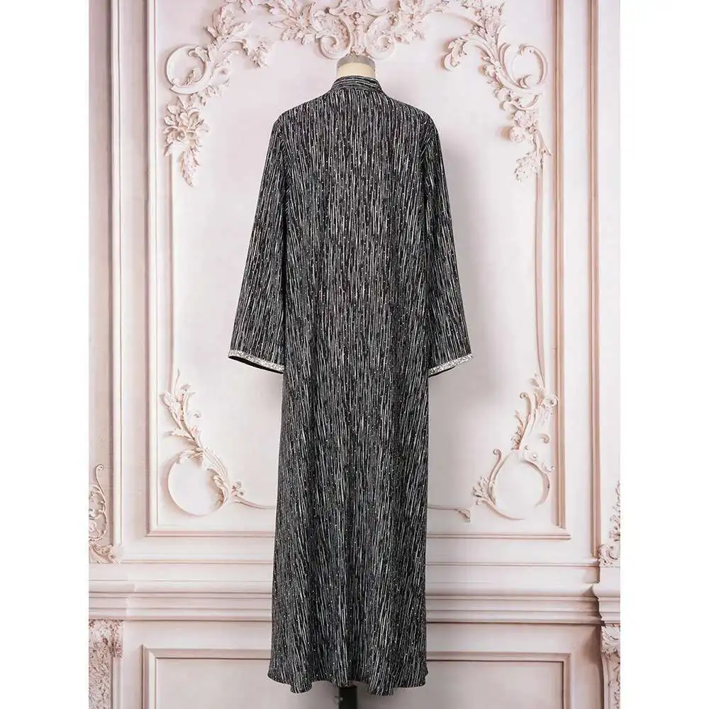 Robe roupas fábrica muçulmano robe feminino saia longa novo conjunto de diamante vestido de manga longa vestido feminino