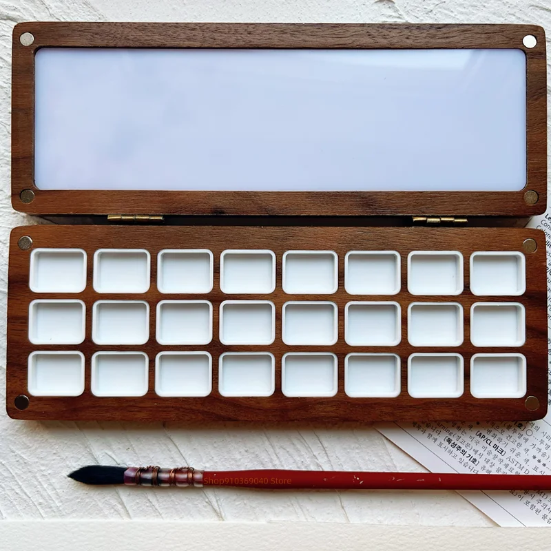 Empty Portable Watercolor Palette  24 Colors 1ML Wooden Watercolor Box Paint Tray Artist Travel Aquarelas Painting Art Supplies