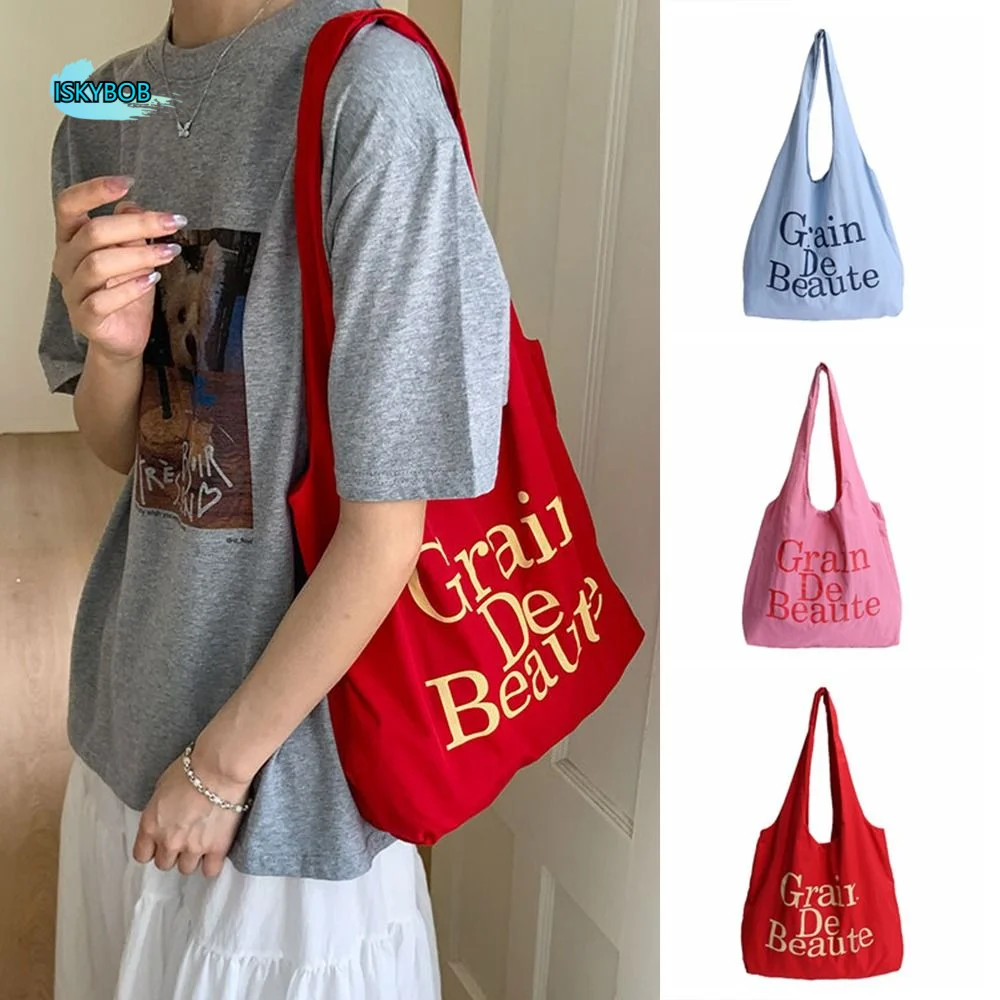 

Fashion Korean Nylon Tote Bags Casual Large Capacity Letter Shoulder Bag Shopping Lightweight Commute Bag Daily