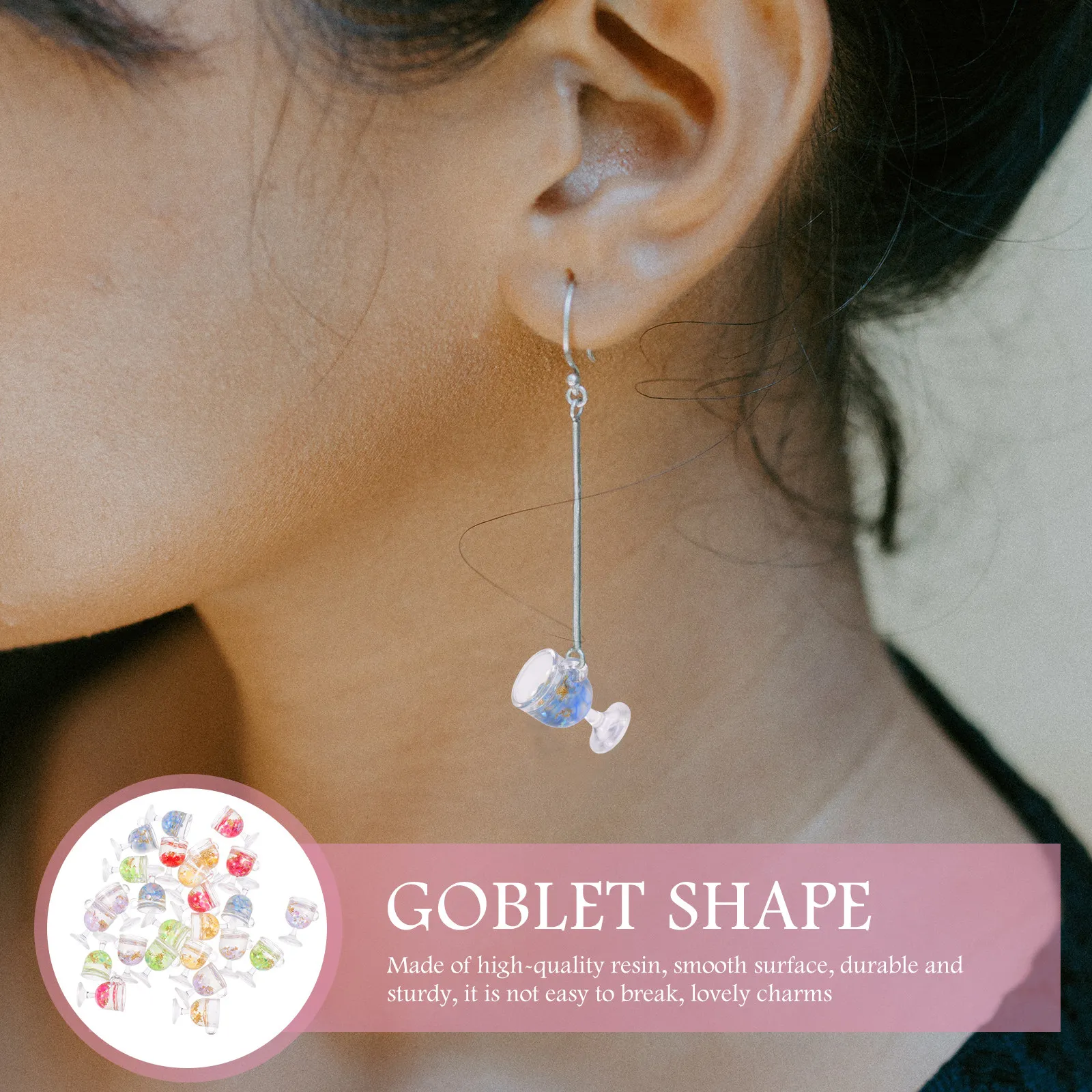 

25Pcs Mini Resin Goblet Pendant DIY Jewelry Charms Lovely Dangle Earrings Craft Accessories for Necklace Bracelet Handbag
