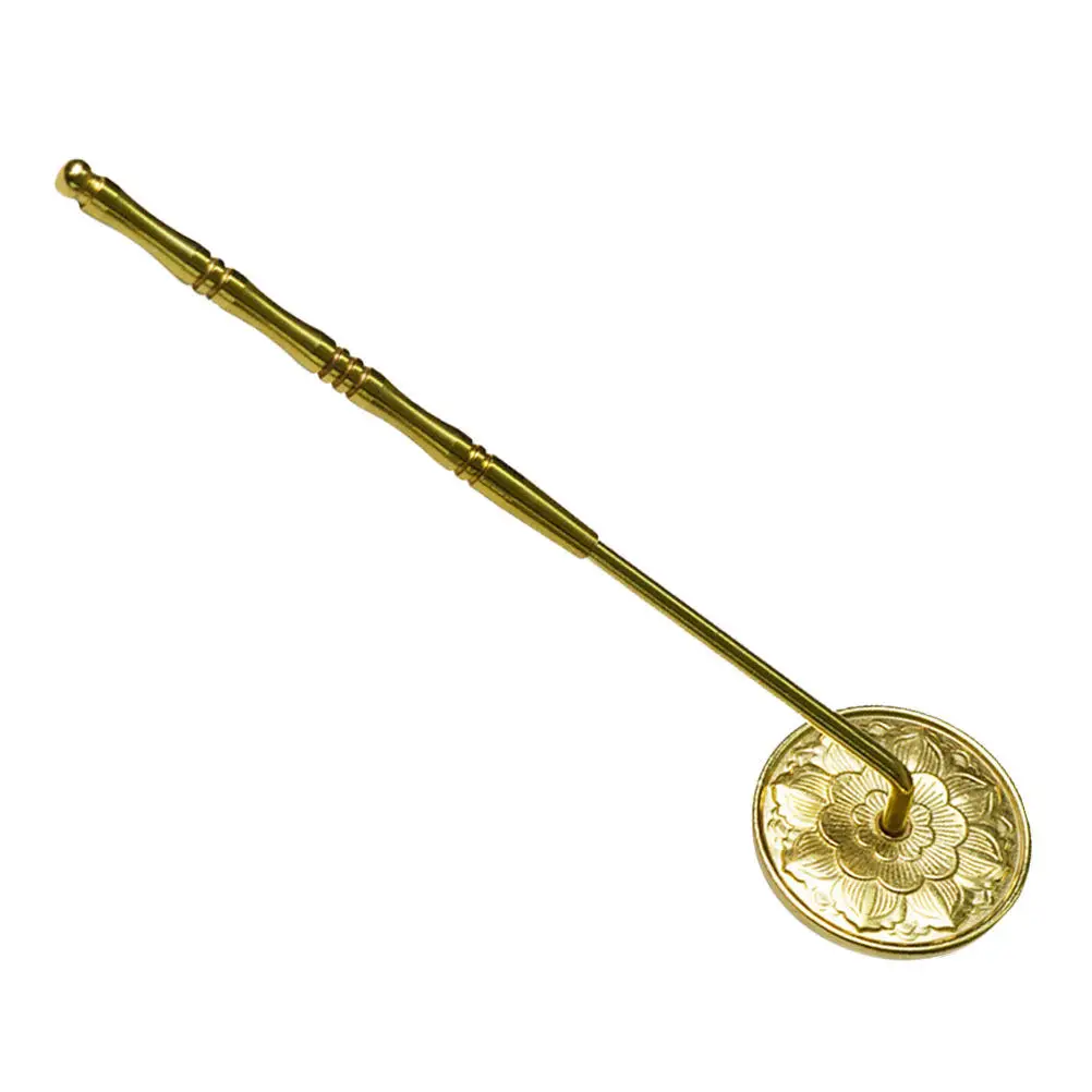 Incense Ash Presser Copper Material Long Handle Flat Bottom Aromatherapy Tool Incense Burner Accessory Ash Sealing Stick Shovel