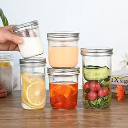 200/250/300/400/500/650ML Glass Sealed Jar Large Capacity Clear Fruit Jam Nuts Grain Cereal Seasoning Tea Leaf Container Box