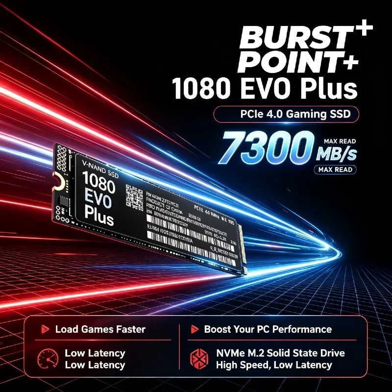 1080 EVO Plus M.2 2280 NVMe SSD 500GB 1TB 2TB 4TB PCIe 4.0x4 7300MB/s TLC 3D NAND Internal Gaming Drive for PS5 Laptop PC