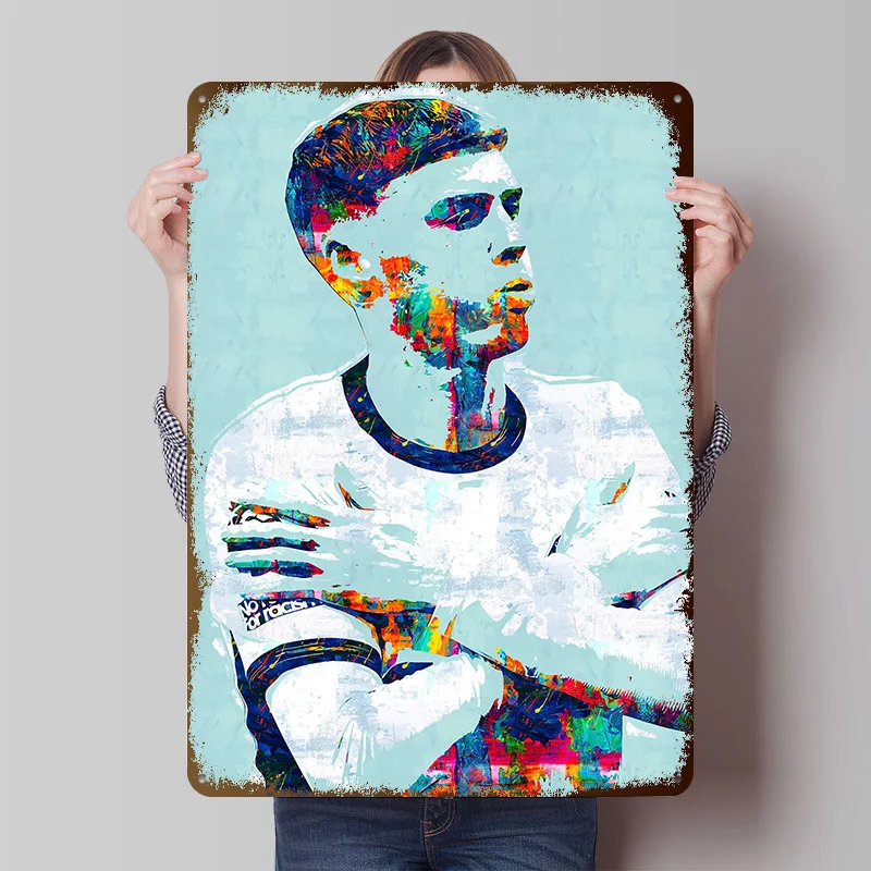 Colorful Portrait Cole Palmer Poster Customized Vintage Metal Signs Wall Art Retro Tin Plaque for Interior Accessories Wand Deko