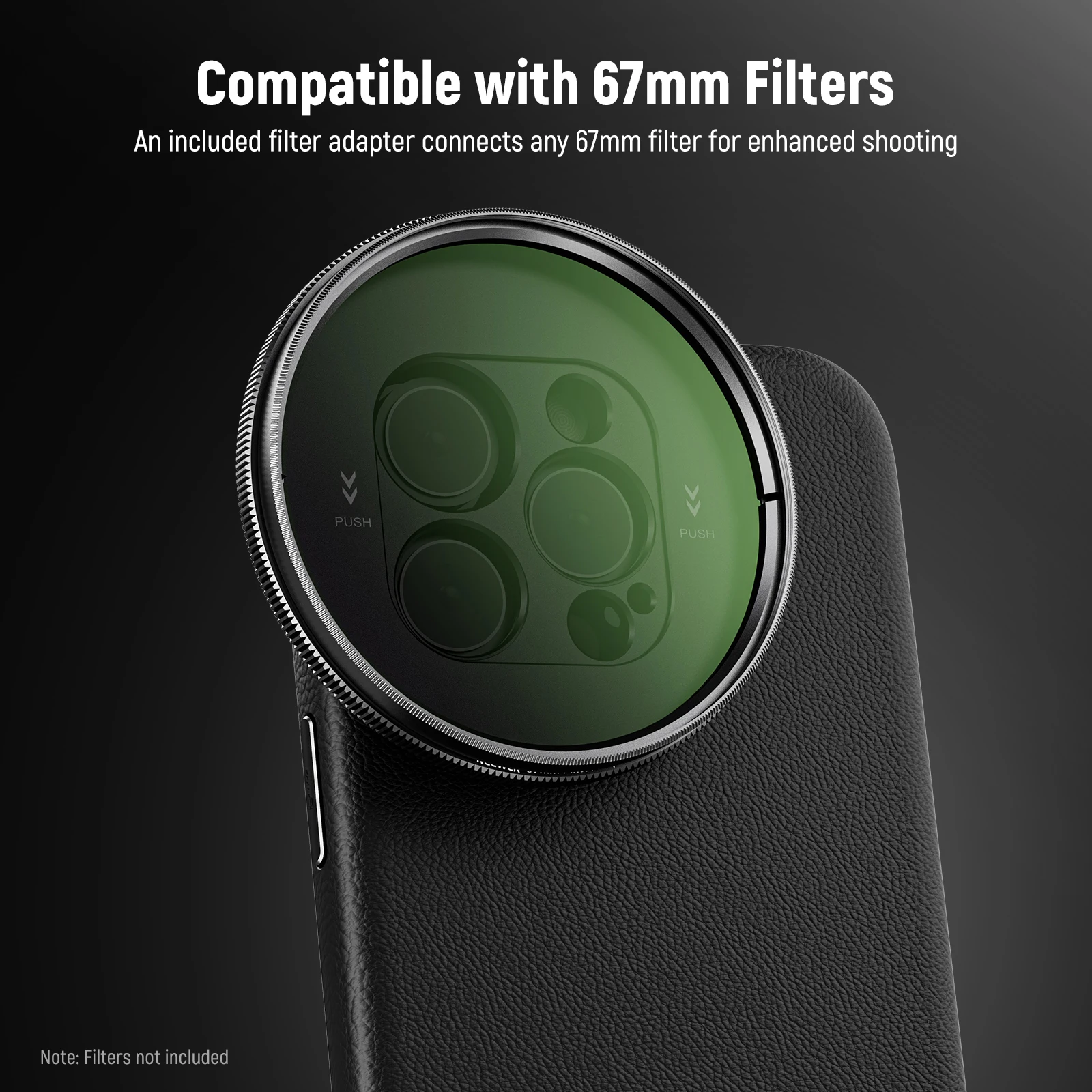 حافظة هاتف جديدة من البولي يوريثان/الكمبيوتر حافظة واقية شديدة التحمل مع محول مرشح 67 مللي متر وعدسة 17 مللي متر لهاتف آيفون 16/15 برو ماكس