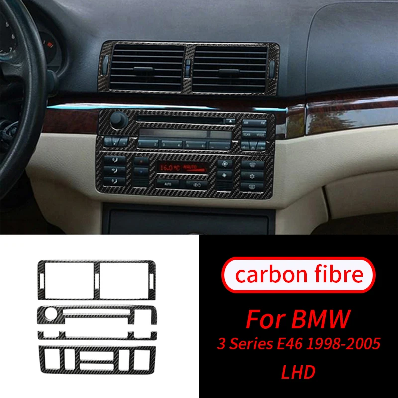 

For BMW 3Series E46 1998-2005 Real Carbon Fiber Gear Central Control Air Outlet Frame Car Interior Mouldings