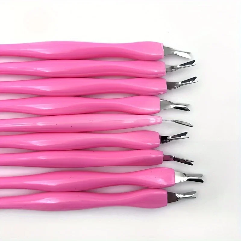9Pcs Nail Cuticle Pusher Trimmer Remover Red Ergonomic Handle Dead Skin Cutter Fork Nail Art Care Tools For Fingernails Toenails