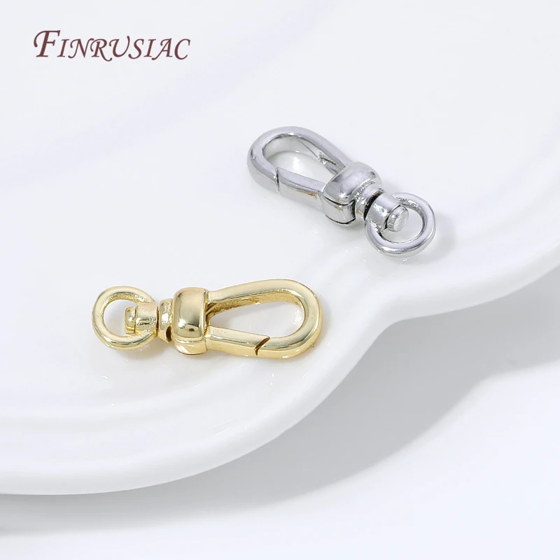 18K vergoldete drehbare Karabinerverschlüsse für DIY Perlenketten, Armbänder und Schmuckherstellung.